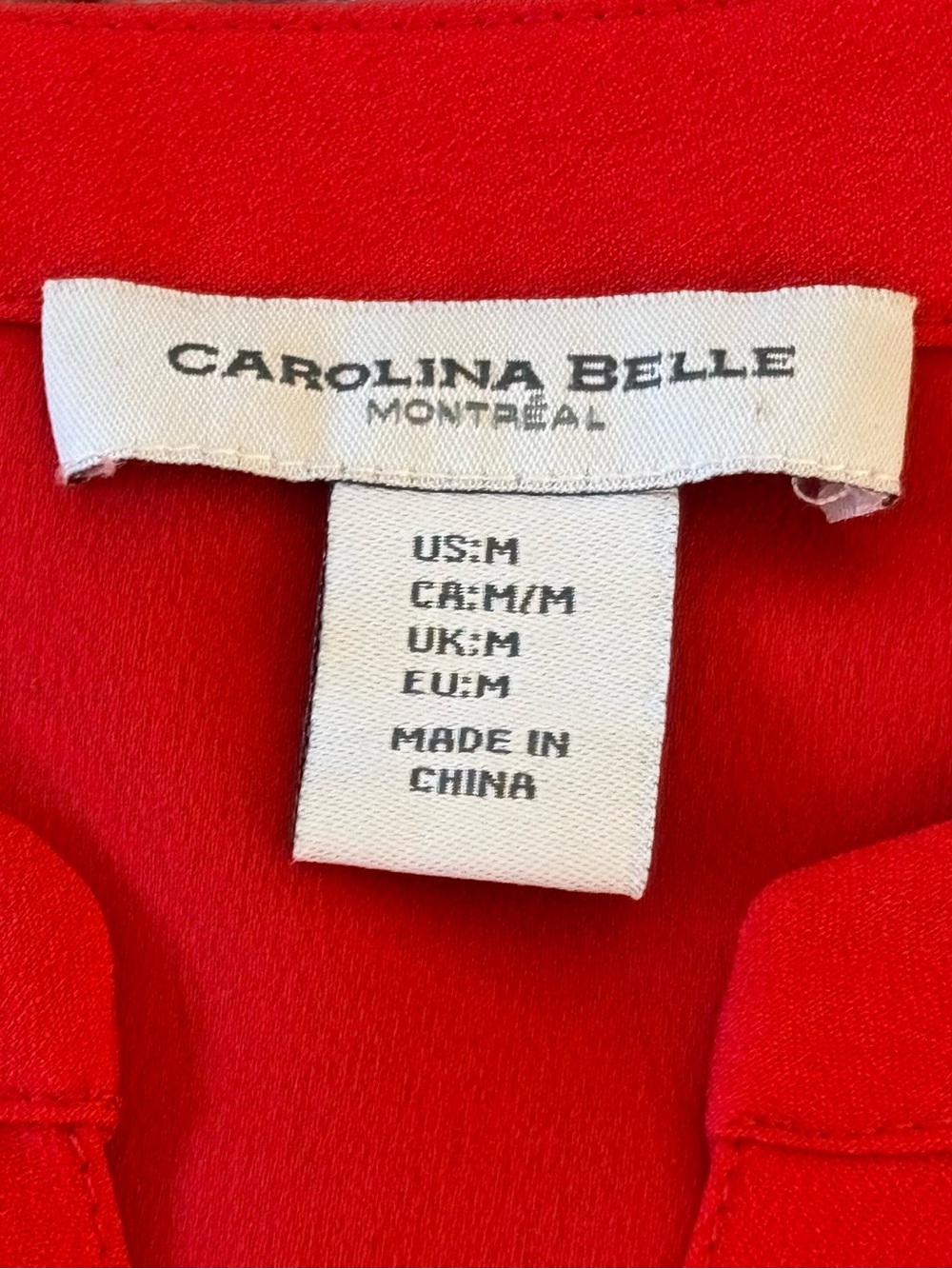 Carolina Belle Blouse Top Red V-Neck Cap Sleeve Buttons business casual medium - Picture 2 of 9